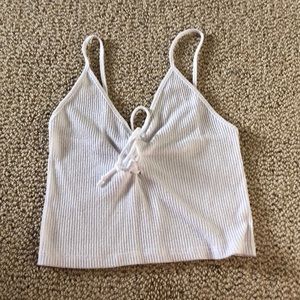 Brandy Melville White Tie Up Crop Top (John Galt)